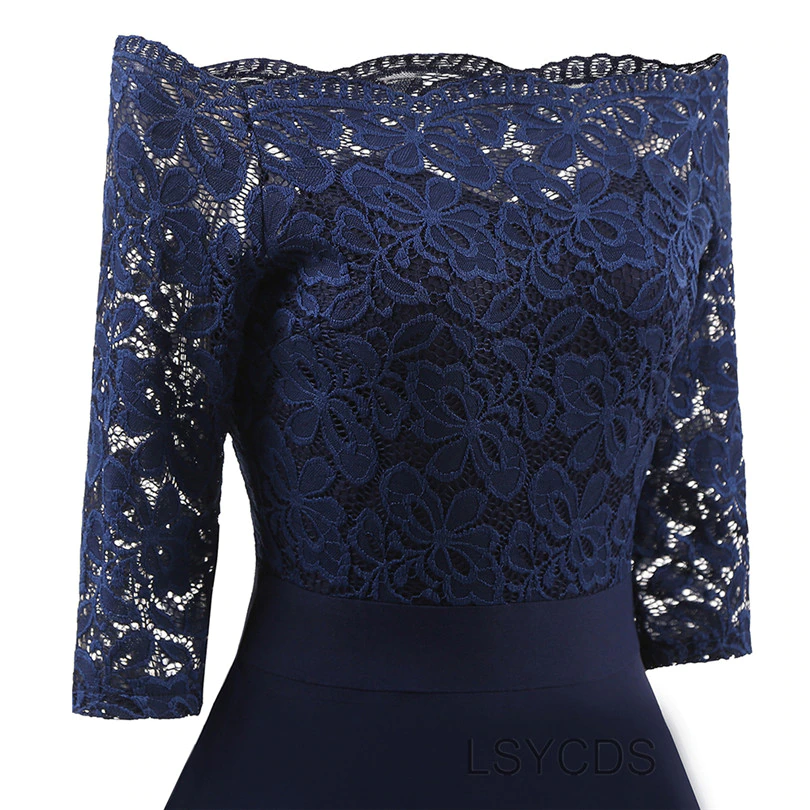Funki Findz | Dresses | Women's Elegant Lace Chiffon Midi Dress