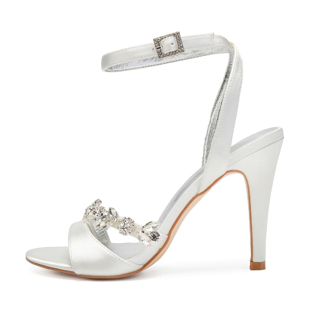 Funki Findz | Shoes | Women's Satin Rhinestones Bridal Stilettos
