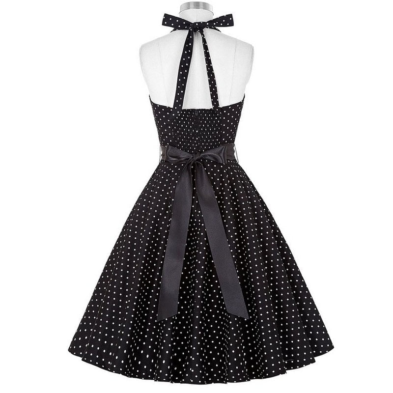Funki Findz | Dresses | Women's Polka Dot Swing Halter Dress