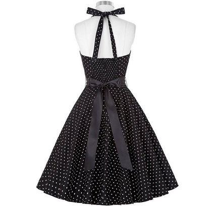 Funki Findz | Dresses | Women's Polka Dot Swing Halter Dress
