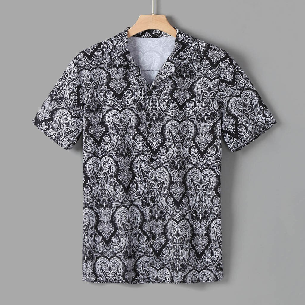 Funki Findz | Shirts | Men's Floral Hipster Short Sleeve Dress Shirt