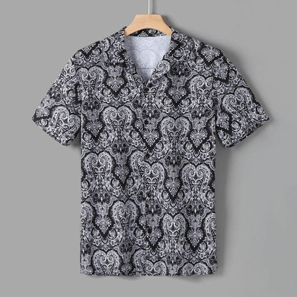 Funki Findz | Shirts | Men's Floral Hipster Short Sleeve Dress Shirt