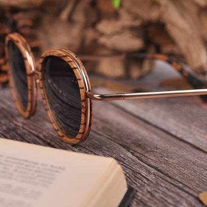 Funki Findz | Sunglasses | Women's Wood Rim Retro Sunglasses