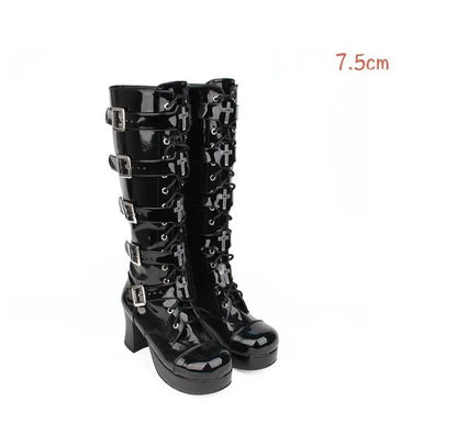 Funki Findz | Boots | Women's Punk Cross and Buckle Strap Boot