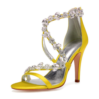 Funki Findz | Shoes | Women's Satin Crystal Bridal Prom Stilettos