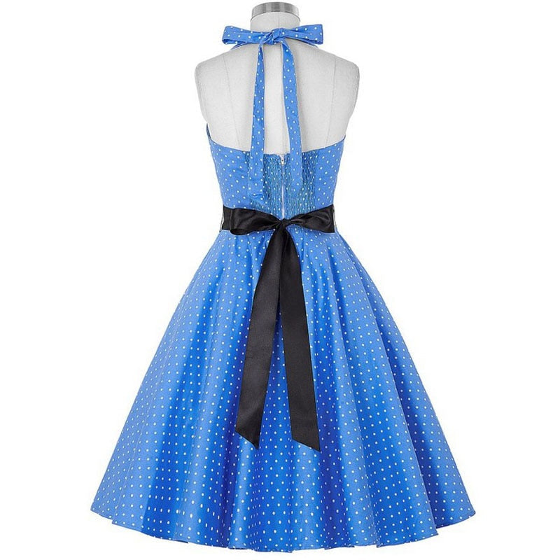 Funki Findz | Dresses | Women's Polka Dot Swing Halter Dress