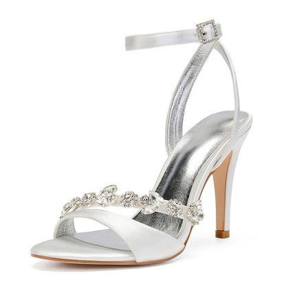 Funki Findz | Shoes | Women's Satin Rhinestones Bridal Stilettos
