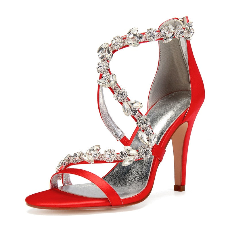 Funki Findz | Shoes | Women's Satin Crystal Bridal Prom Stilettos