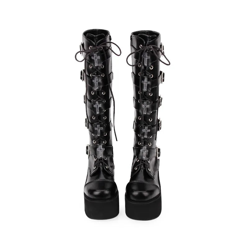 Funki Findz | Boots | Women's Gothic Punk Cross Platform Boots