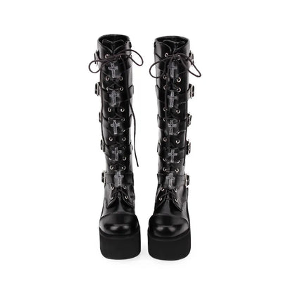Funki Findz | Boots | Women's Gothic Punk Cross Platform Boots