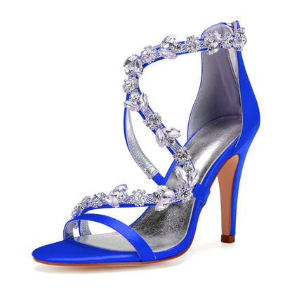 Funki Findz | Shoes | Women's Satin Crystal Bridal Prom Stilettos