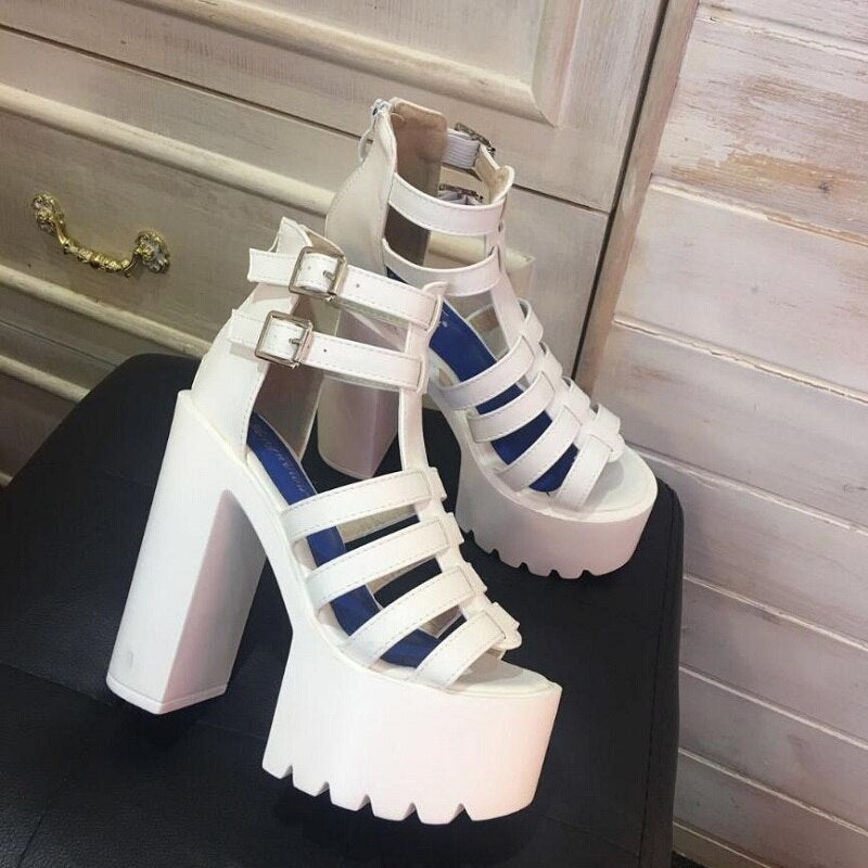 Funki Findz | Shoes | Women's Goth Open Toe Platform Sandals