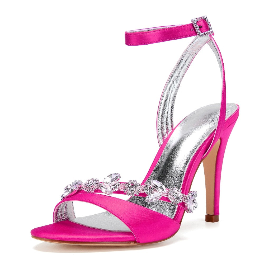 Funki Findz | Shoes | Women's Satin Rhinestones Bridal Stilettos