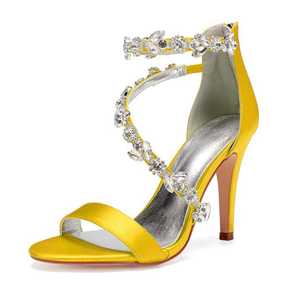 Funki Findz | Shoes | Women's Elegant Satin Crystal High Stiletto