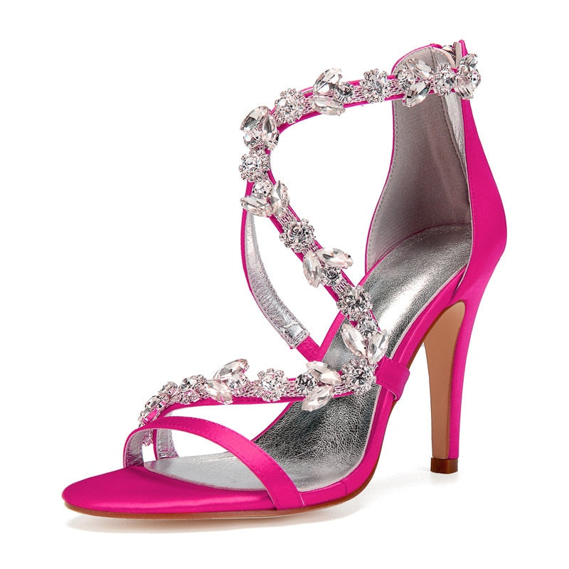 Funki Findz | Shoes | Women's Satin Crystal Bridal Prom Stilettos