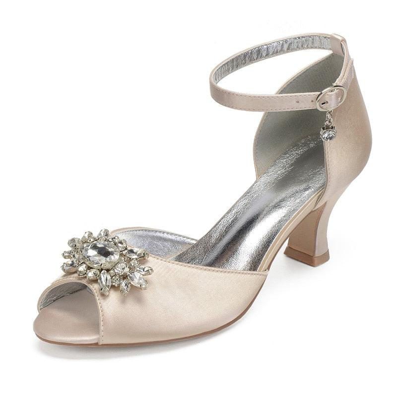Funki Findz | Shoes | Women's Satin Crystal Wedding Sandals