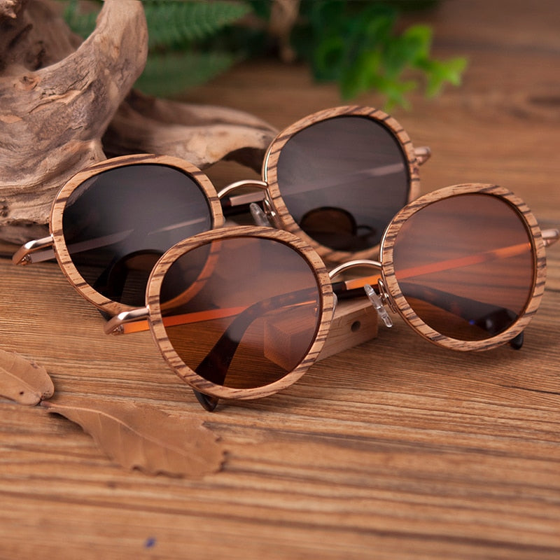 Funki Findz | Sunglasses | Women's Wood Rim Retro Sunglasses