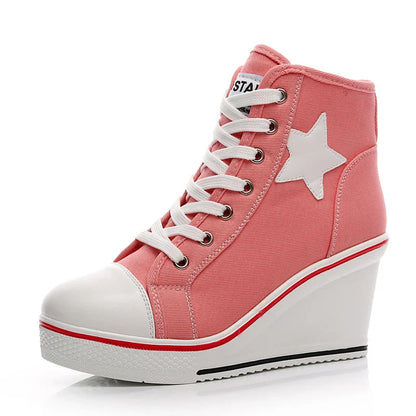 Funki Findz | Boots | Women's Canvas Elevator Platform Sneaker