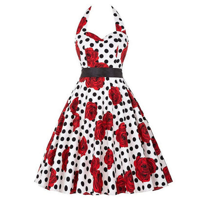 Funki Findz | Dresses | Women's Polka Dot Swing Halter Dress