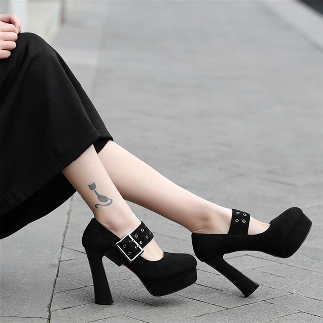 Funki Findz | Shoes | Women's Rivet Strap Platform Mary Janes