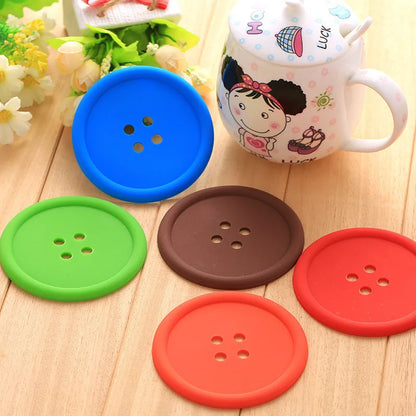 Funki Findz | Coasters | Button Shaped Silicone Coasters 5 Pcs