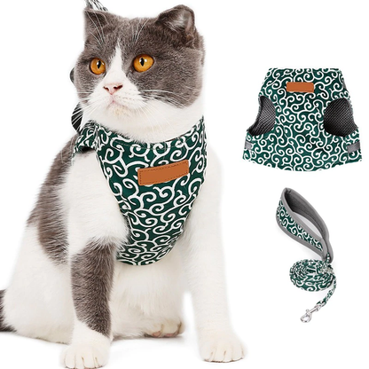Funki Findz | Pet Harnesses | Cat Harness Walking Lead Vest Set