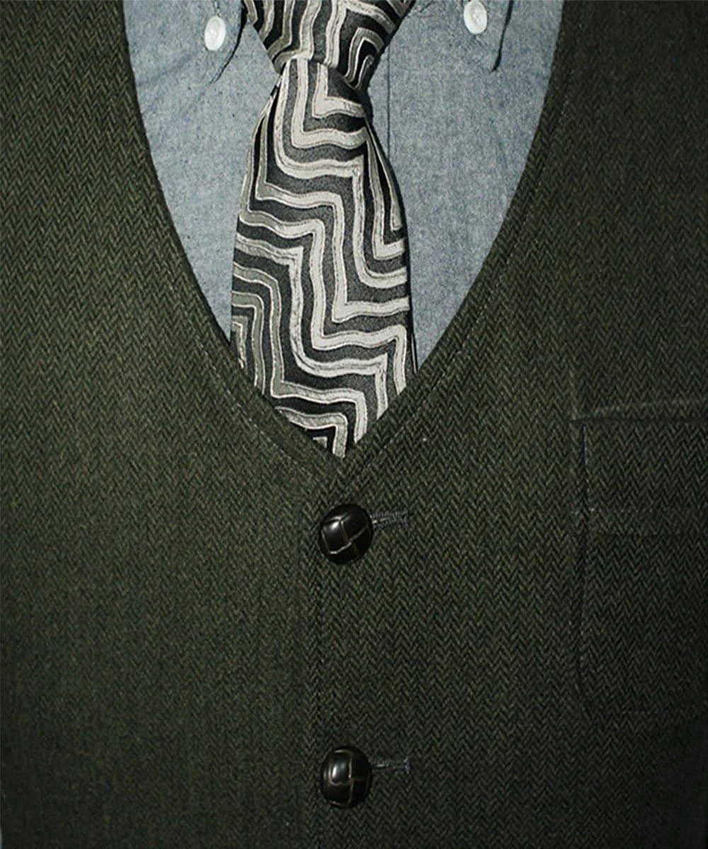 Funki Findz | Vests | Men's Herringbone Tweed Casual Waistcoat