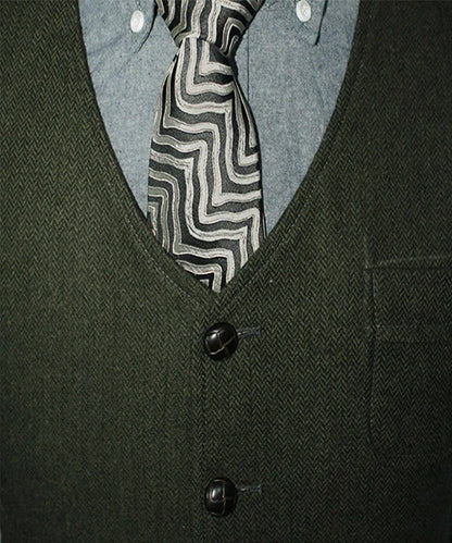 Funki Findz | Vests | Men's Herringbone Tweed Casual Waistcoat