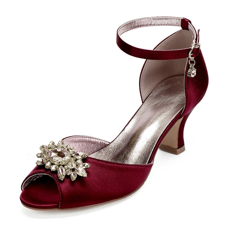 Funki Findz | Shoes | Women's Satin Crystal Wedding Sandals
