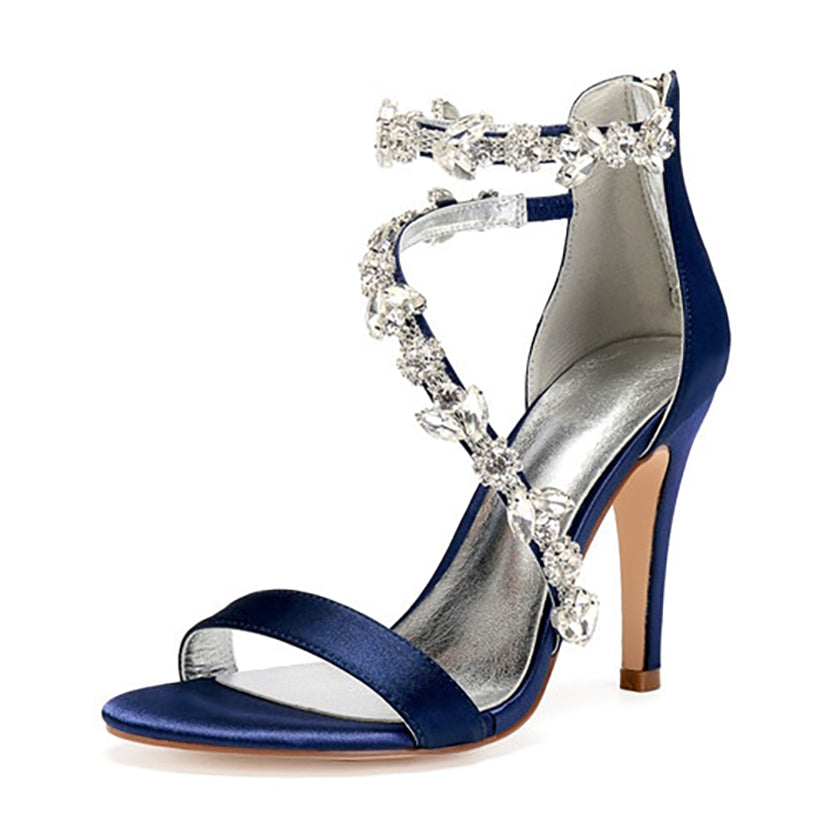 Funki Findz | Shoes | Women's Elegant Satin Crystal High Stiletto