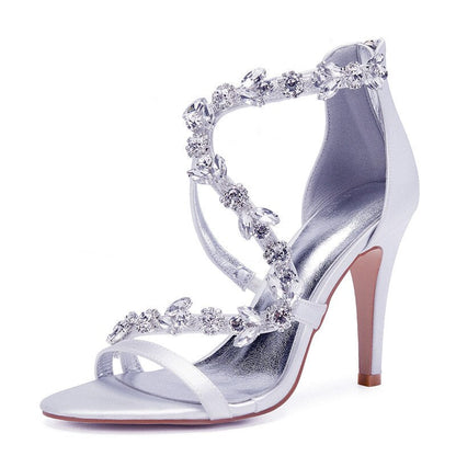 Funki Findz | Shoes | Women's Satin Crystal Bridal Prom Stilettos