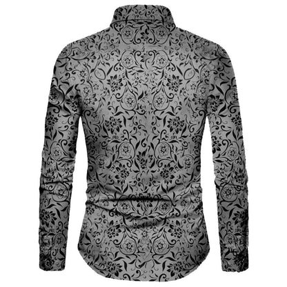 Funki Findz | Shirts | Men's Long Sleeve SlimFit Floral Dress Shirt