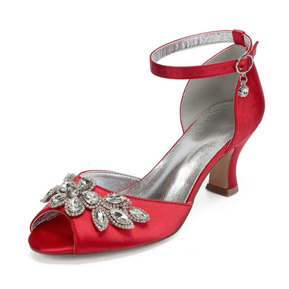 Funki Findz | Shoes | Women's Satin Crystal Wedding Sandals