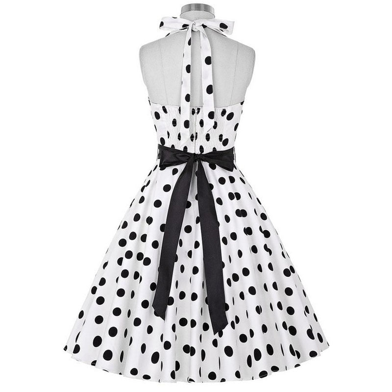 Funki Findz | Dresses | Women's Polka Dot Swing Halter Dress
