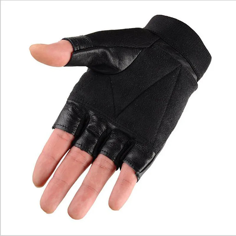 Funki Findz | Gloves | Men's Half Finger Leather Punk Gloves