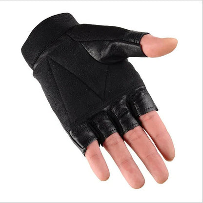 Funki Findz | Gloves | Men's Half Finger Leather Punk Gloves