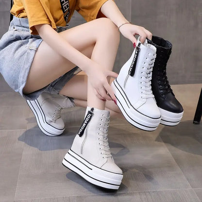 Funki Findz | Boots | Women's Platform Zip Ankle Boot Sneakers