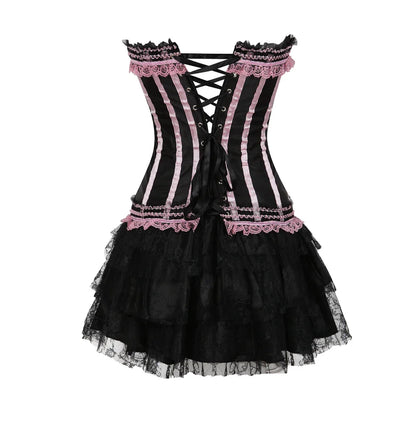 Funki Findz | Dresses | Women's Gothic Satin Lace Corset Dress