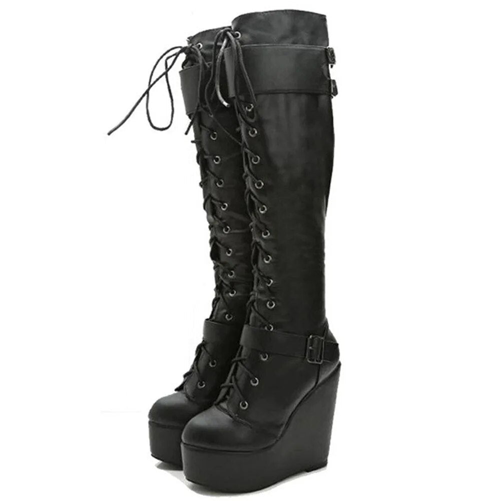 Funki Findz | Boots | Women's High Luxury Gothic Platform Boots