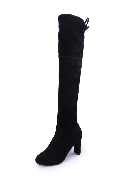 Funki Findz | Boots | Women's Faux Suede Over Knee Slim Boot
