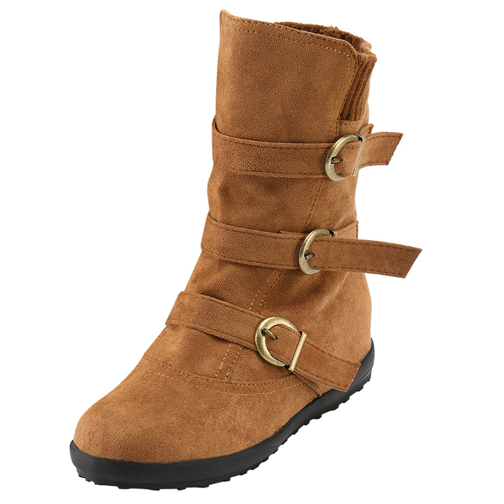 Funki Findz | Boots | Women's Buckled Suede Snow Ankle Boots