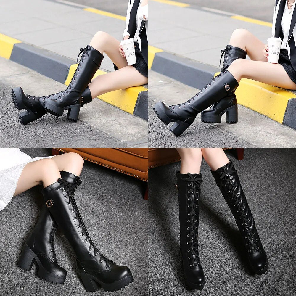 Funki Findz | Boots | Women's High Luxury Gothic Platform Boots