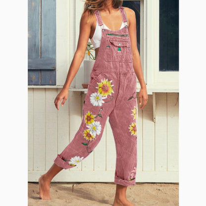 Funki Findz | Pants | Women's Sunflower Denim Bib Overalls