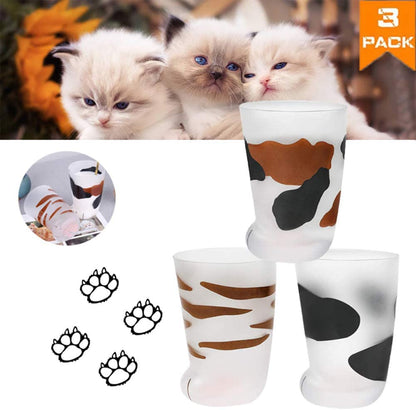 Funki Findz | Glasses | Cat Paw Frosted Glass Cup Sets