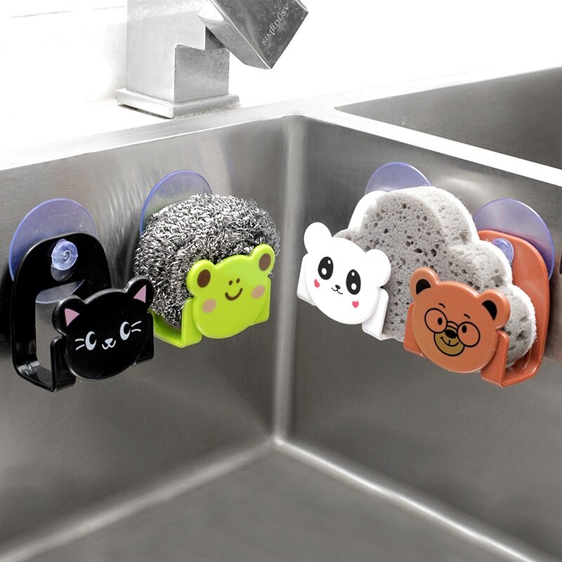 Funki Findz | Sink Caddies | Cute Cartoon Cat Sponge Holder Set