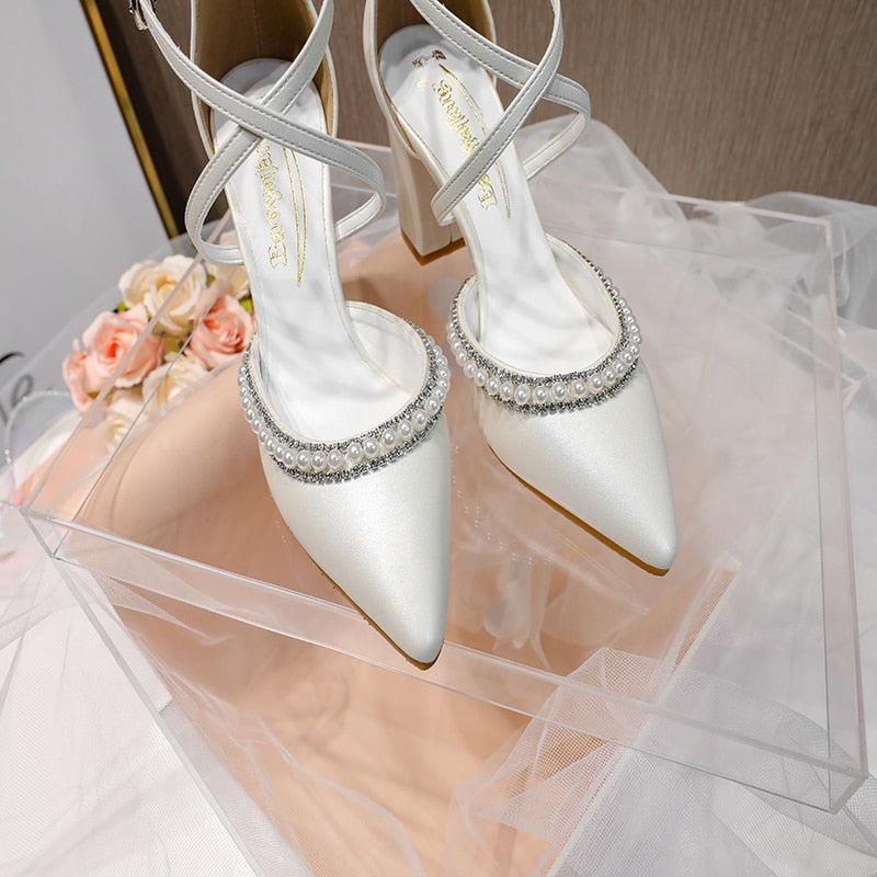 Funki Findz | Shoes | Women's Pearl Rhinestone Bridal Shoes