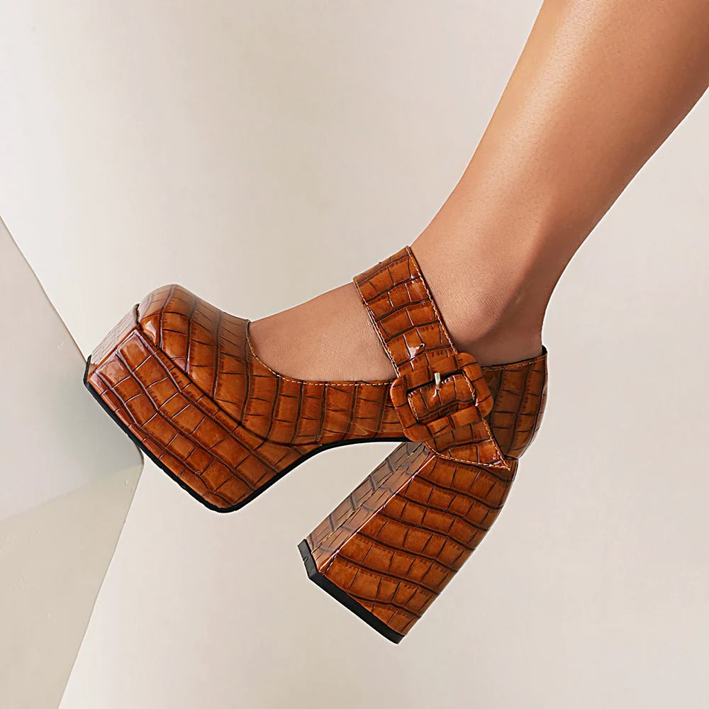 Funki Findz | Shoes | Women's Stone Pattern High-Heel Platform