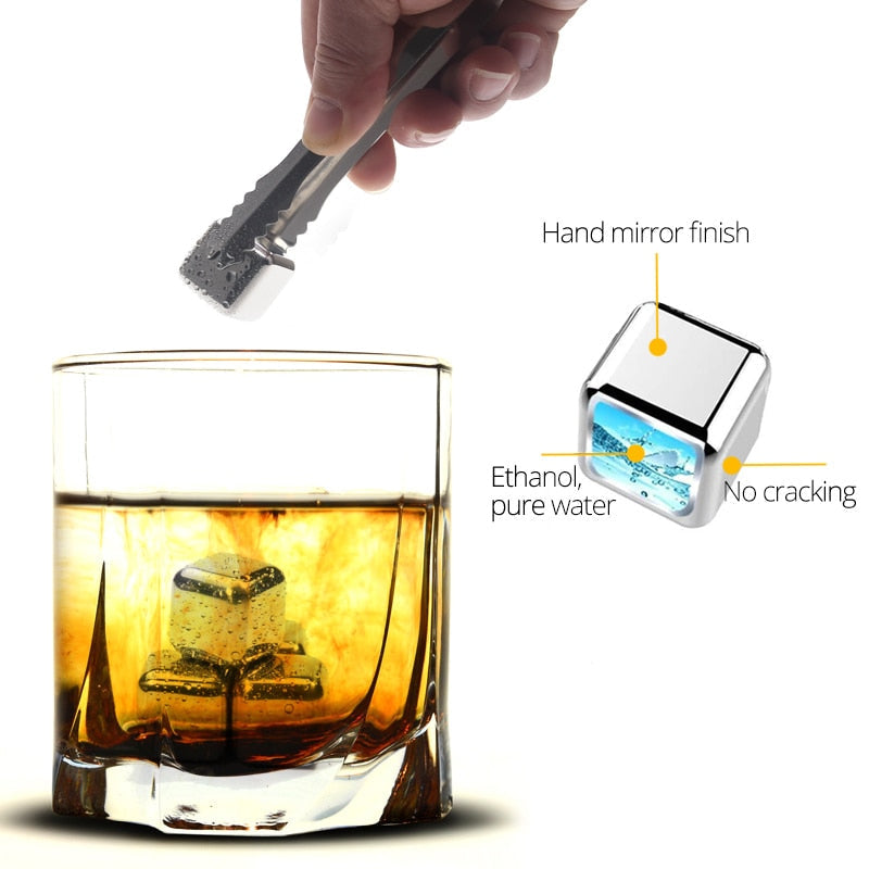 Funki Findz | Whisky Stones | Stainless Steel Ice Cubes Sets