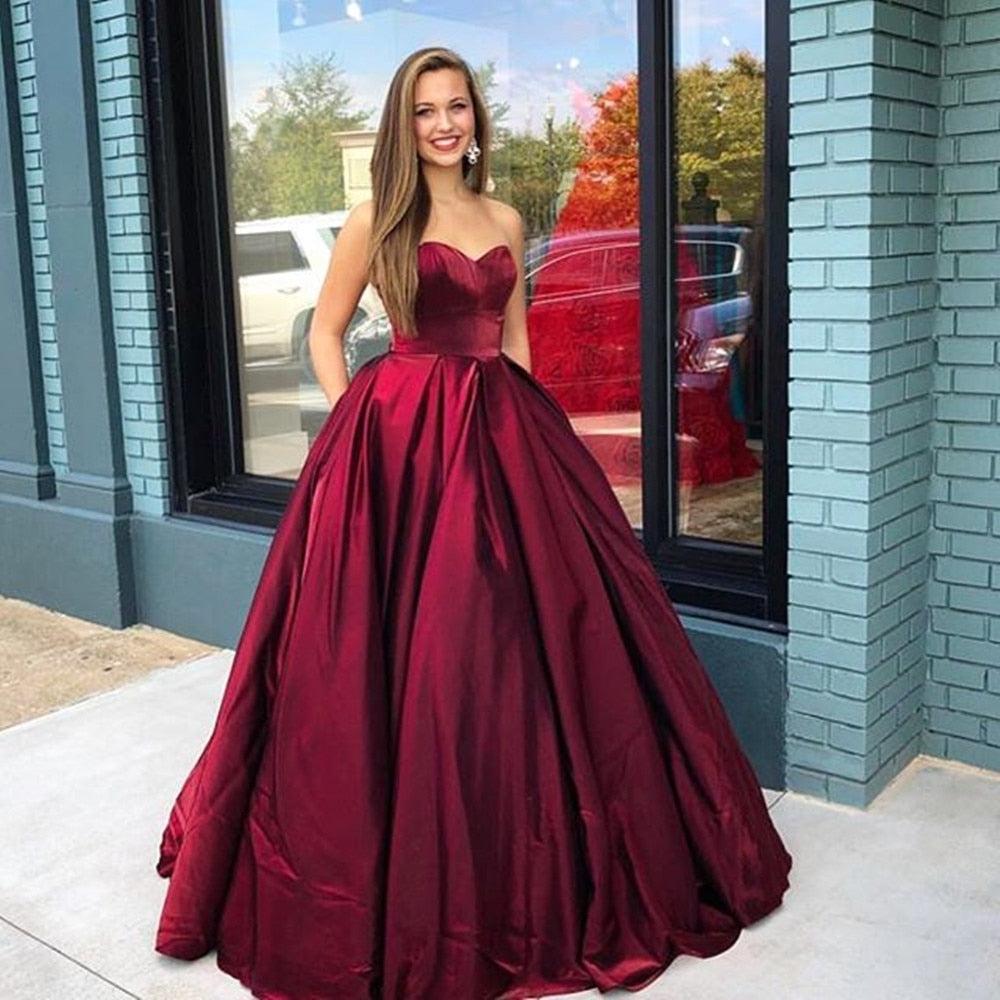 Funki Findz | Dresses | Women's Elegant Long Full Satin Gown