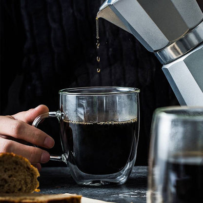 Funki Findz | Mugs | Double Wall Glass Mug | Coffee Cup